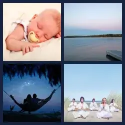 4 Bilder 1 Wort RUHIG